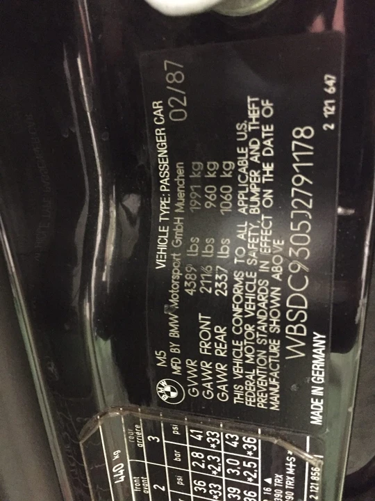 1988 BMW E28 M5 - Image 29 of 29