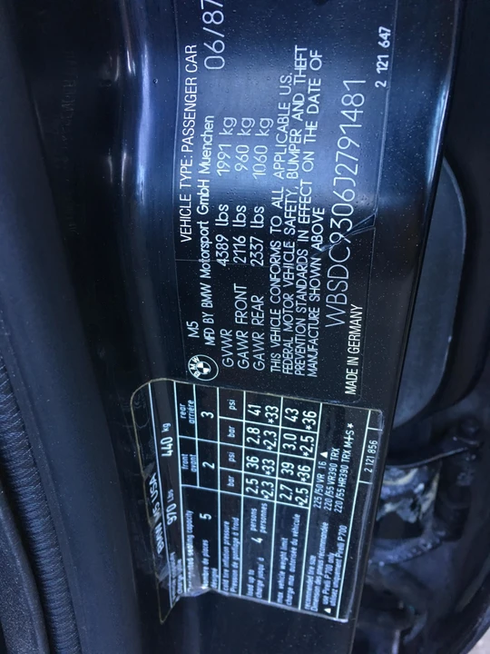 1988 BMW E28 M5 - Image 29 of 31