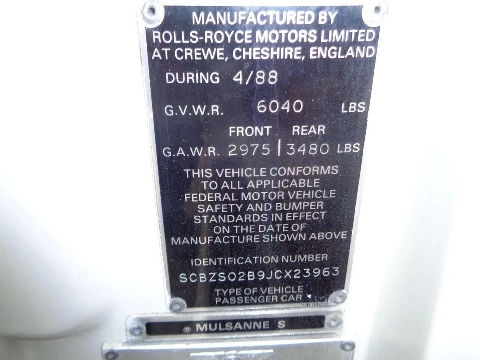 1988 Bentley Mulsanne 1st Gen - Image 18 of 29