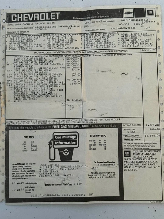 1988 Chevrolet Caprice - Image 19 of 20