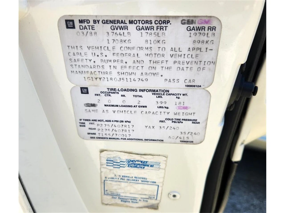 1988 Chevrolet Corvette C4 - Image 19 of 21