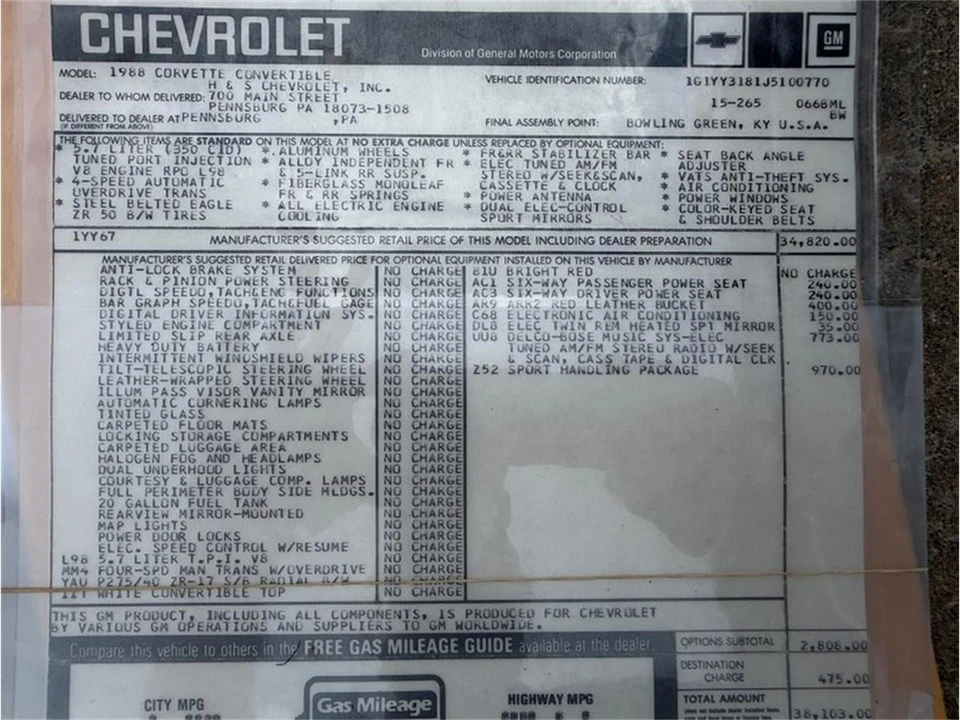 1988 Chevrolet Corvette C4 - Image 25 of 31