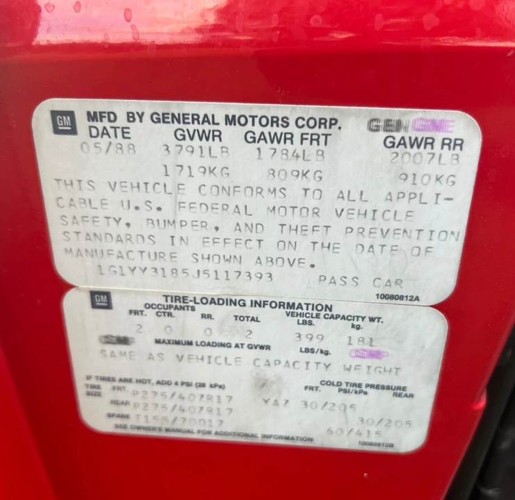 1988 Chevrolet Corvette C4 - Image 22 of 31