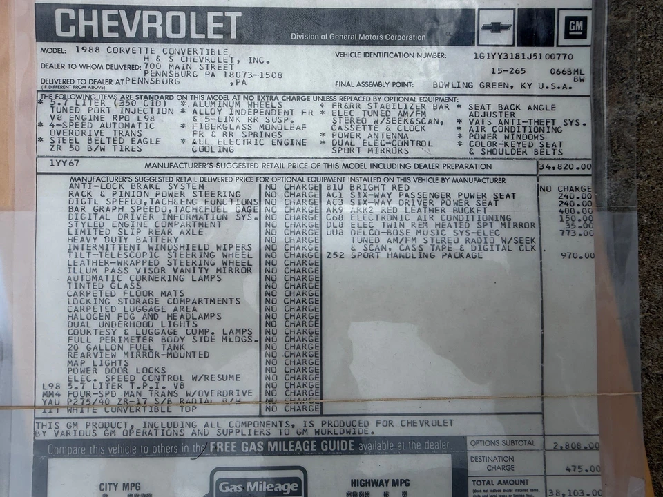 1988 Chevrolet Corvette C4 - Image 15 of 18