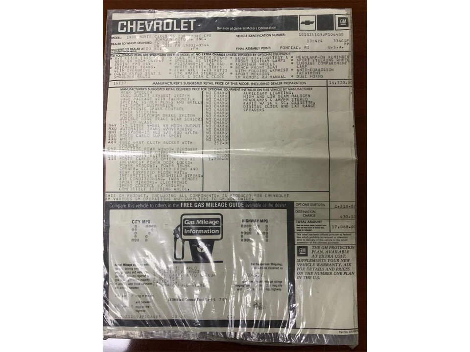 1988 Chevrolet Monte Carlo 4th Gen - Image 23 of 23