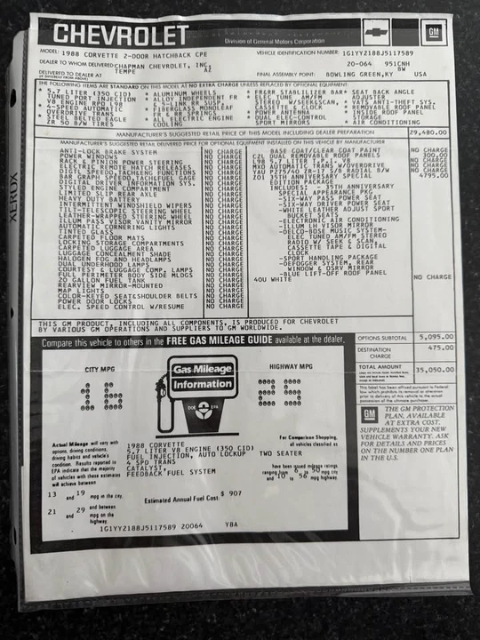 1988 Chevrolet Corvette C4 - Image 13 of 15