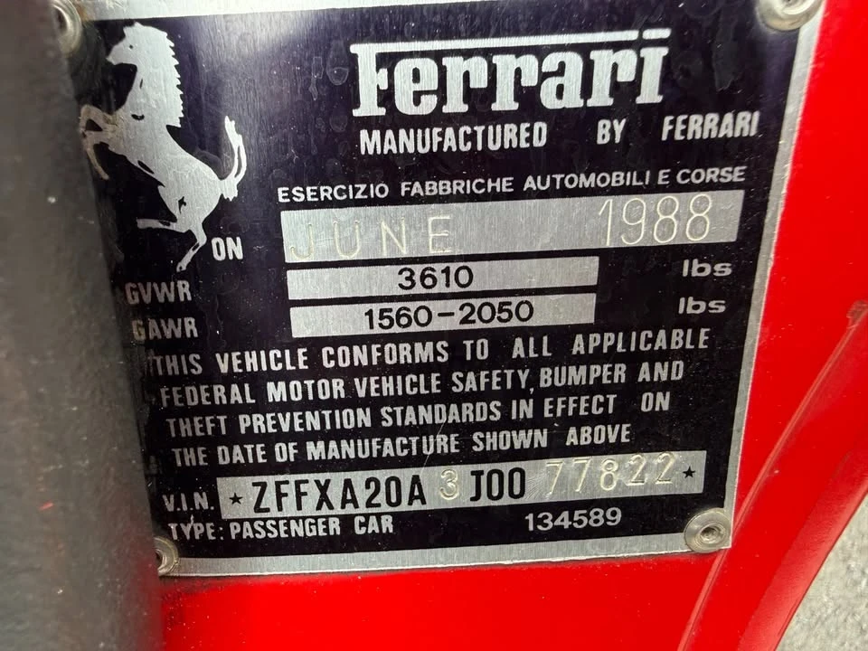 1988 Ferrari 328 GTS - Image 18 of 20