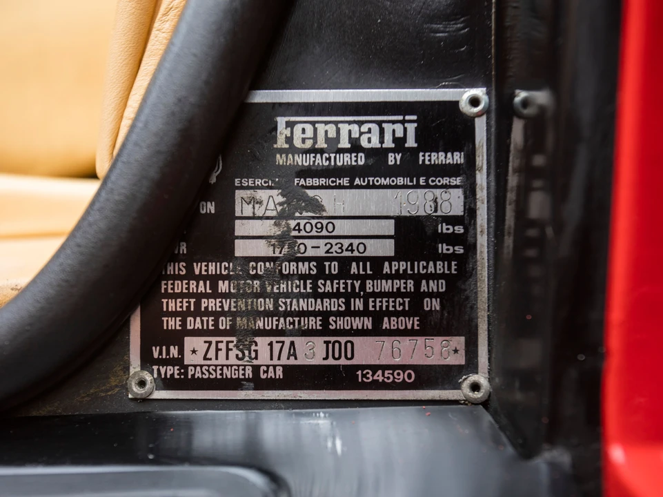 1988 Ferrari Testarossa - Image 16 of 31