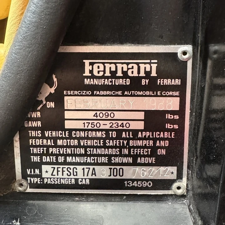 1988 Ferrari Testarossa - Image 21 of 21