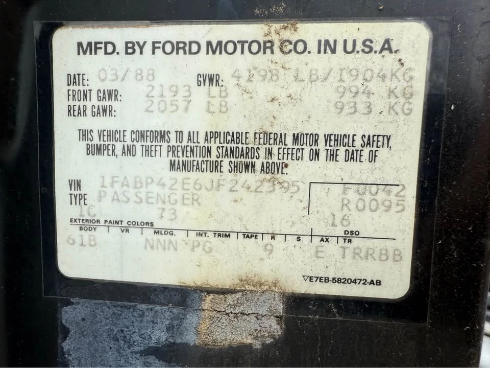 1988 Ford Mustang GT 3rd Gen - Image 6 of 9
