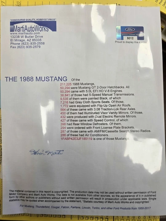 1988 Ford Mustang GT 3rd Gen - Image 19 of 20