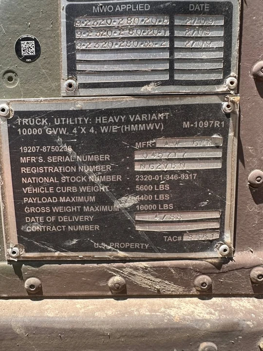 1988 Hummer HMMWV - Image 13 of 14