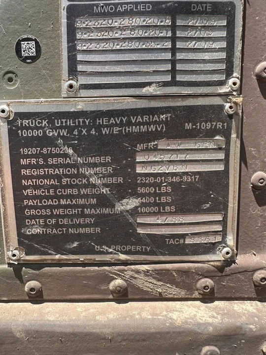 1988 Hummer HMMWV - Image 13 of 14