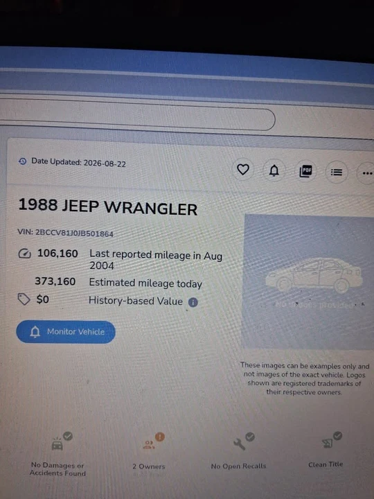 1988 Jeep YJ Wrangler - Image 6 of 7