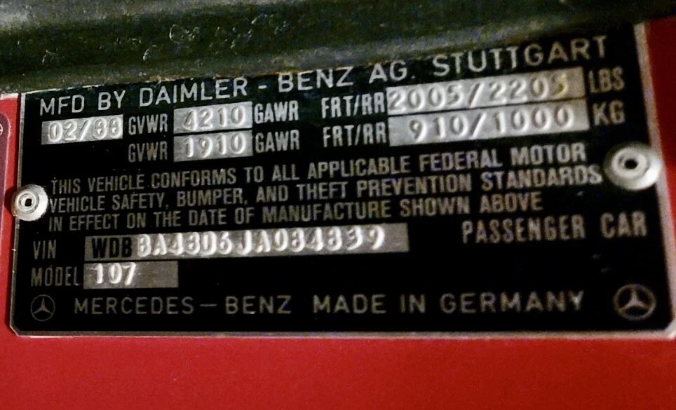 1988 Mercedes-Benz R107 SL-Class - Image 20 of 21