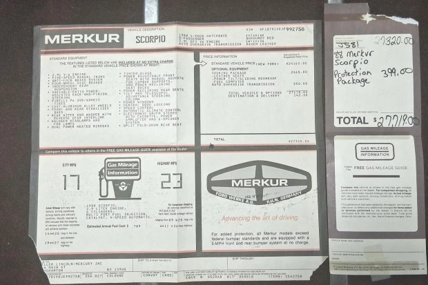 1988 Merkur Scorpio - Image 9 of 9
