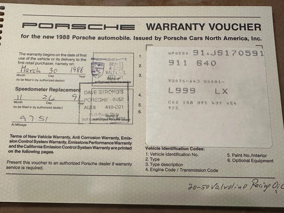 1988 Porsche 911 Carrera 3.2 - Image 26 of 26