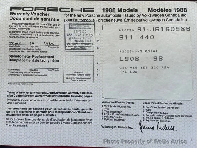 1988 Porsche 911 Carrera 3.2 - Image 27 of 30