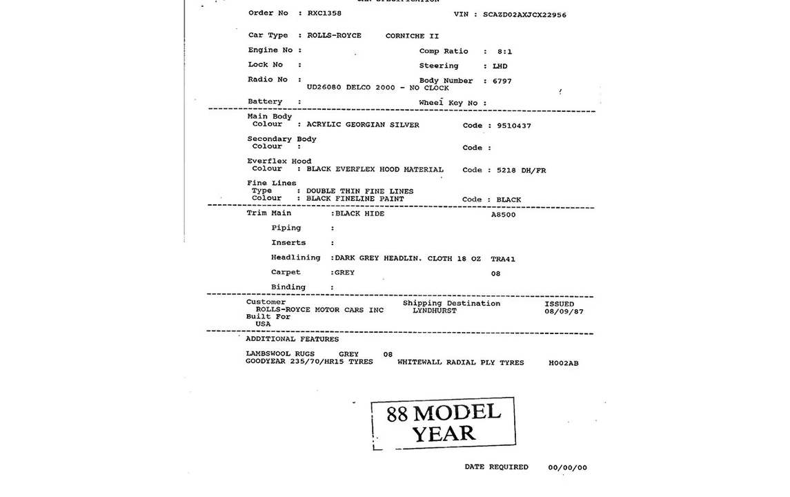 1988 Rolls-Royce Corniche Series II - Image 22 of 23