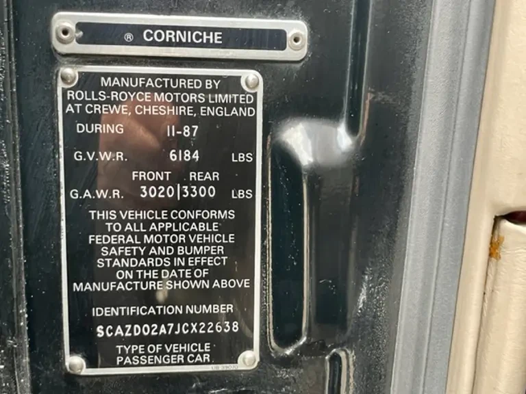 1988 Rolls-Royce Corniche Series II - Image 15 of 16