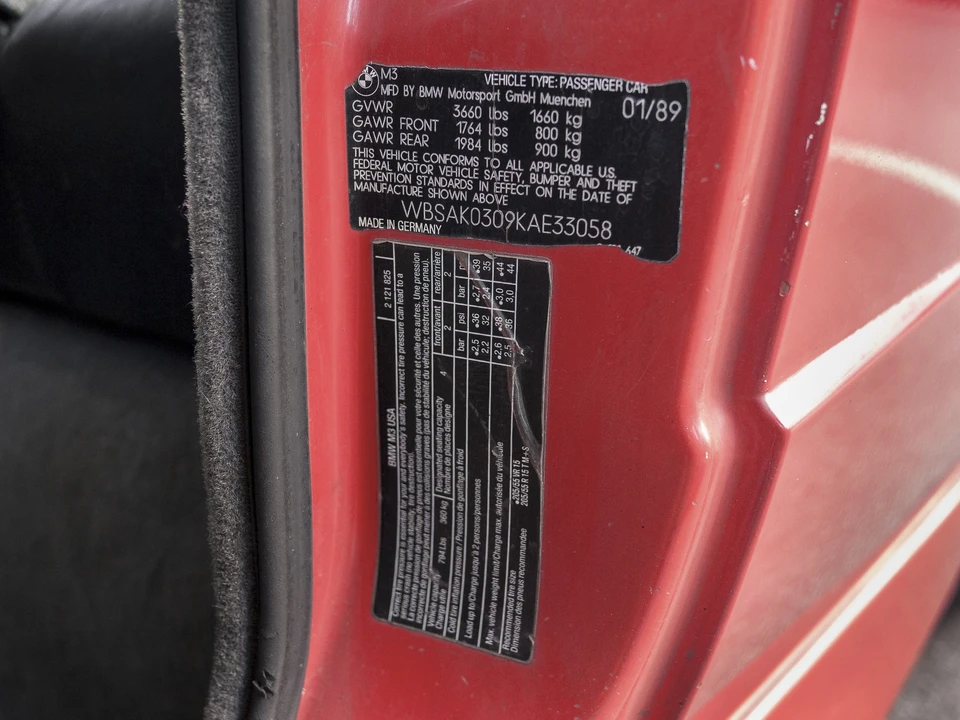 1989 BMW E30 M3 - Image 30 of 31