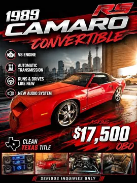 1989 Chevrolet Camaro RS Convertible 2D