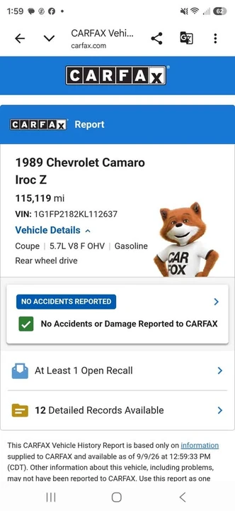 1989 Chevrolet Camaro - Image 7 of 7