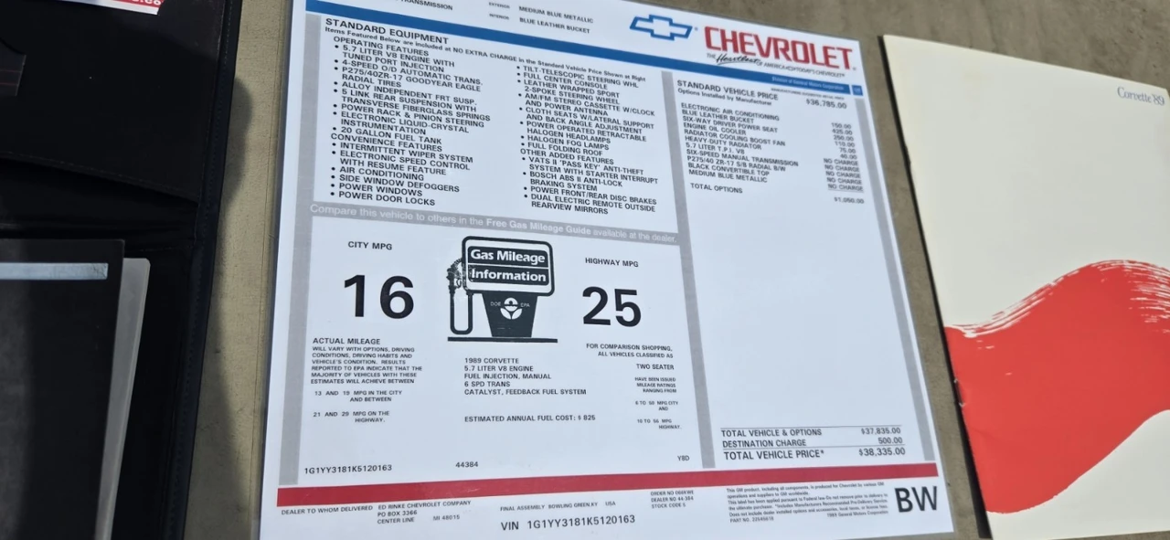 1989 Chevrolet Corvette C4 - Image 28 of 28