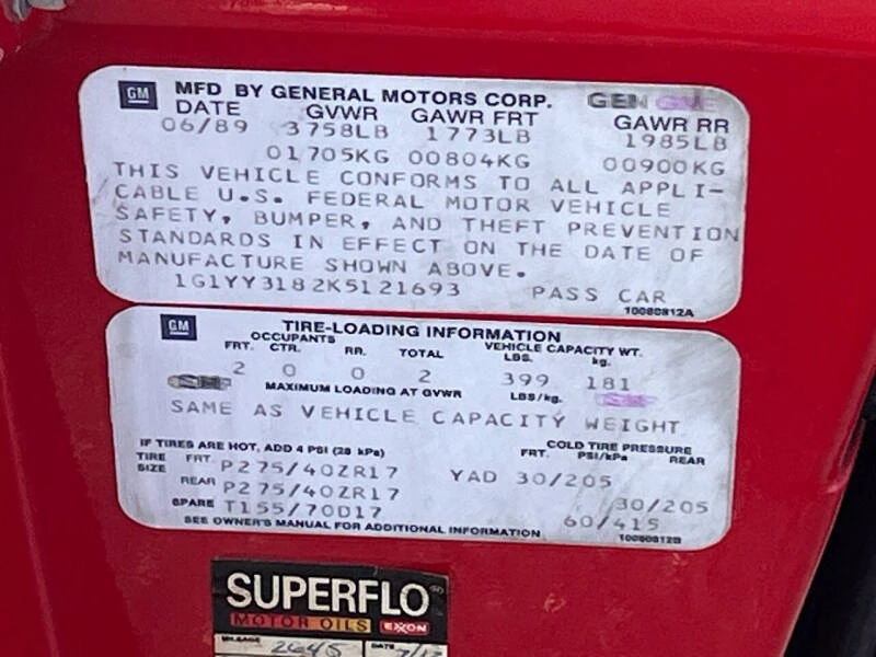1989 Chevrolet Corvette C4 - Image 27 of 27