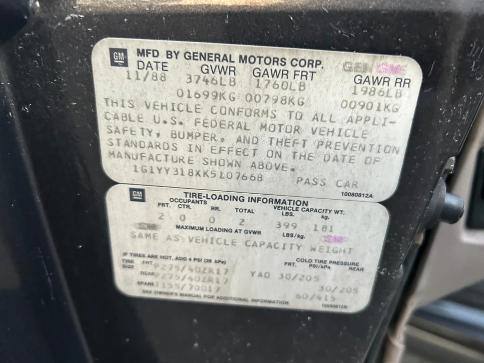 1989 Chevrolet Corvette C4 - Image 31 of 31