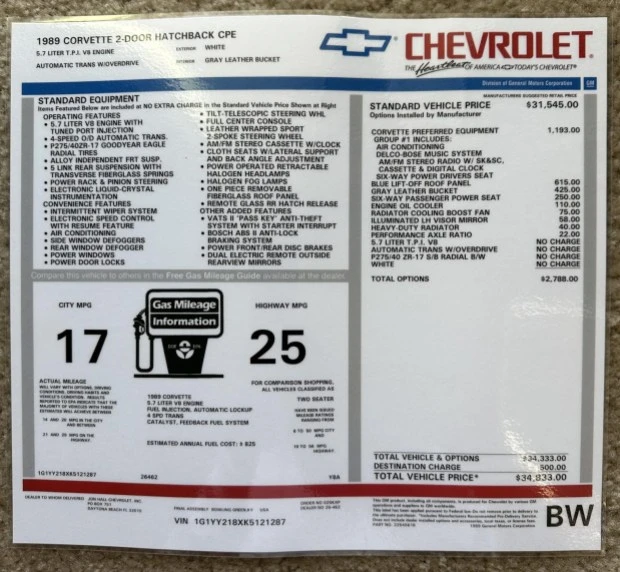 1989 Chevrolet Corvette C4 - Image 8 of 9