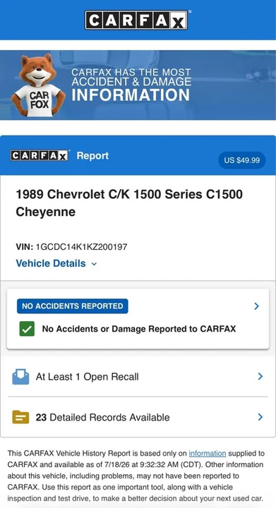 1989 Chevrolet C/K 4th Gen - Image 2 of 20