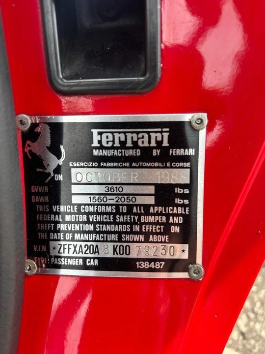 1989 Ferrari 328 GTS - Image 24 of 26