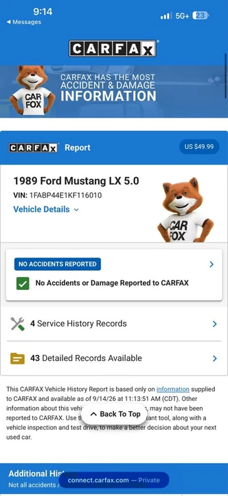 1989 Ford Mustang 3rd Gen - Image 15 of 15