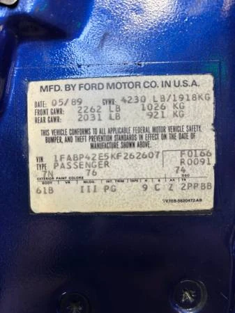 1989 Ford Mustang GT 3rd Gen - Image 9 of 21