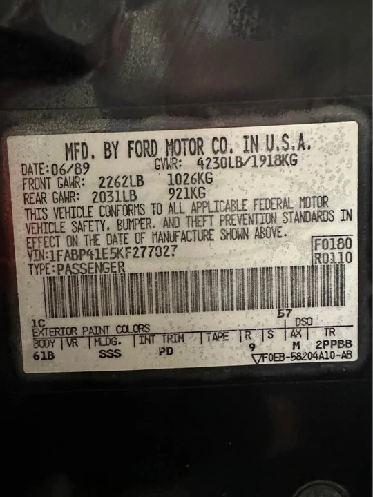 1989 Ford Mustang 3rd Gen - Image 17 of 18