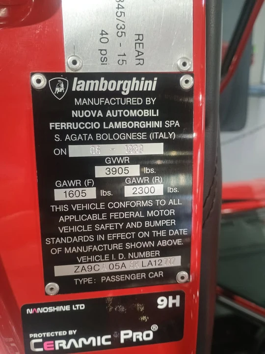 1989 Lamborghini Countach 25th Anniversary Edition - Image 20 of 20