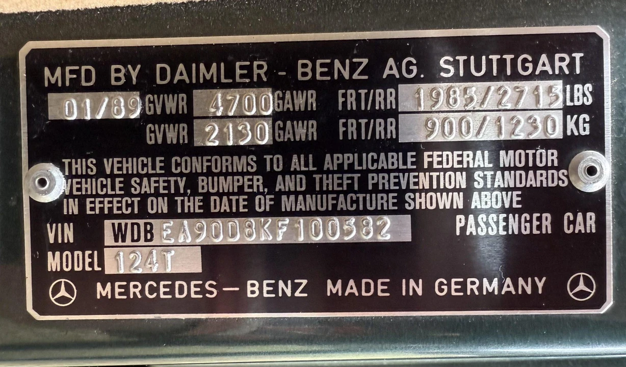 1989 Mercedes-Benz W124 E-Class - Image 31 of 31