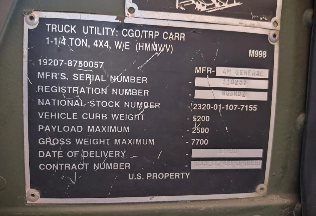 1990 AM General Hummer - Image 19 of 19