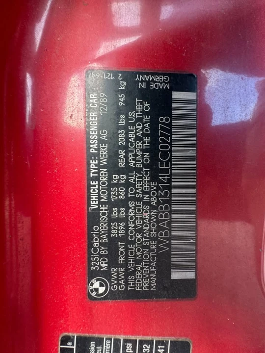 1990 BMW E30 3 Series - Image 13 of 18
