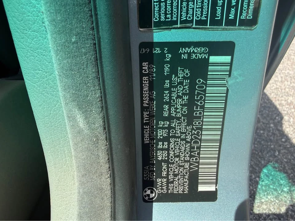 1990 BMW E34 5 Series - Image 14 of 15