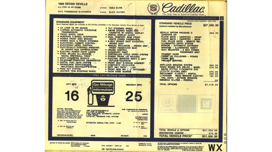 1990 Cadillac DeVille 6th Gen - Image 15 of 17