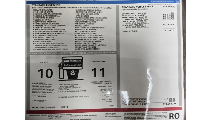 1990 Chevrolet 454 SS - Image 19 of 19