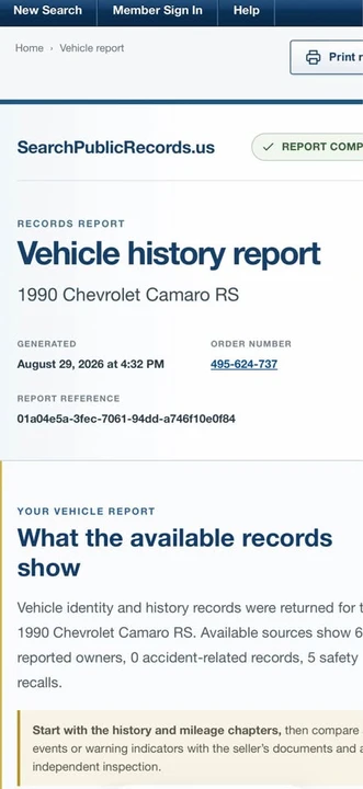 1990 Chevrolet Camaro 3rd Gen - Image 8 of 9