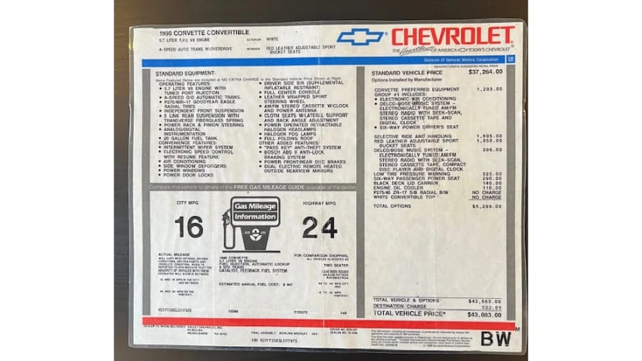 1990 Chevrolet Corvette C4 - Image 18 of 19
