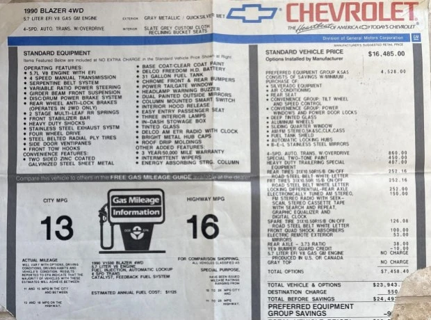 1990 Chevrolet K5 Blazer 2nd Gen - Image 8 of 8
