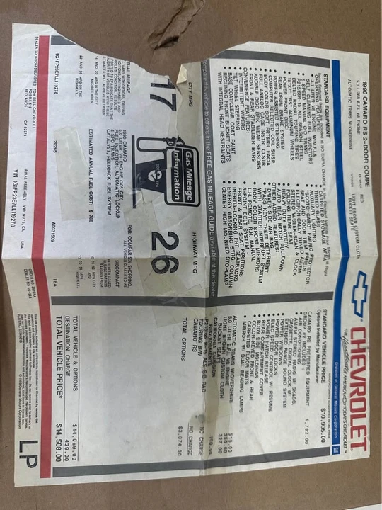 1990 Chevrolet Camaro 3rd Gen - Image 17 of 18