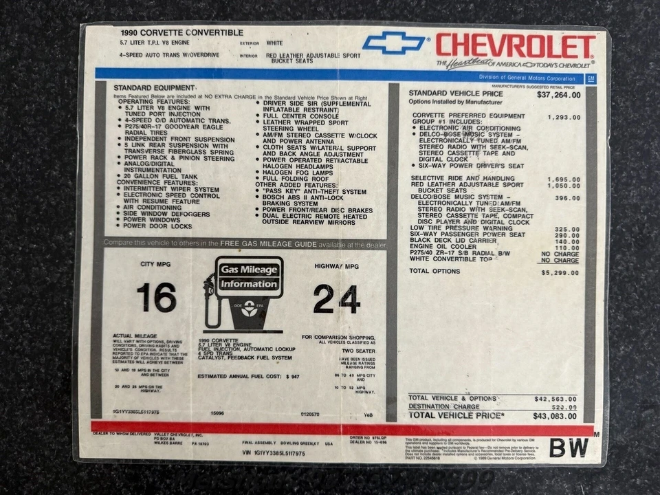 1990 Chevrolet Corvette C4 - Image 21 of 21