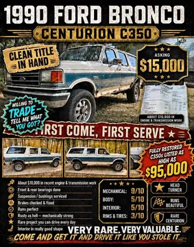 1990 Ford Bronco Centurion C-350