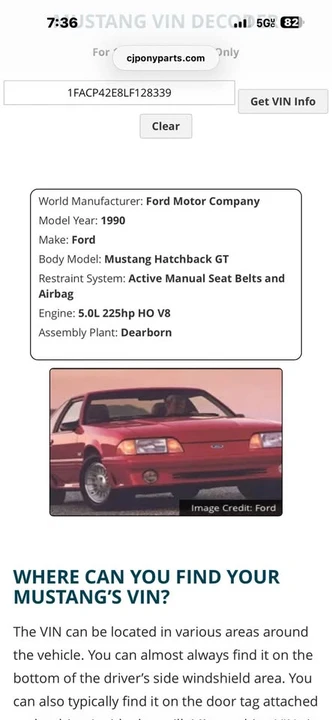 1990 Ford Mustang GT 3rd Gen - Image 11 of 11